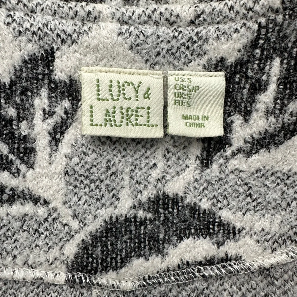 Anthropologie Lucy & Laurel Floral Wool Blend Coat Cream Grey Size Small EUC